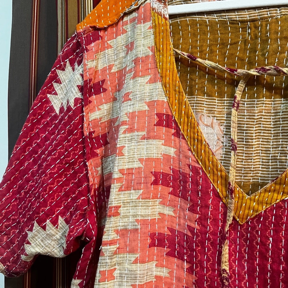 Kantha Bae Reversible! Bohemian Patchwork Top - M… - image 3